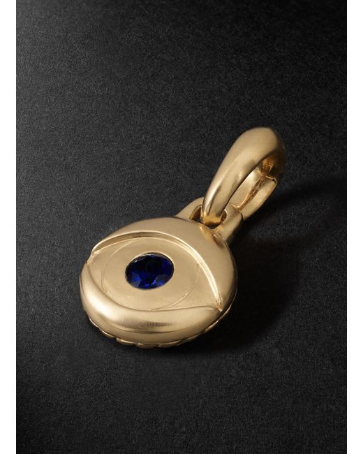 David Yurman Black Evil Eye Gold Sapphire Pendant for men
