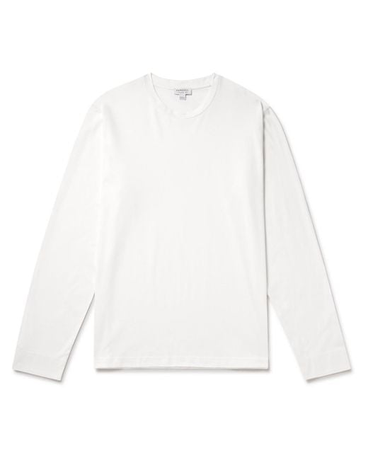 Sunspel White Supima Cotton-jersey T-shirt for men