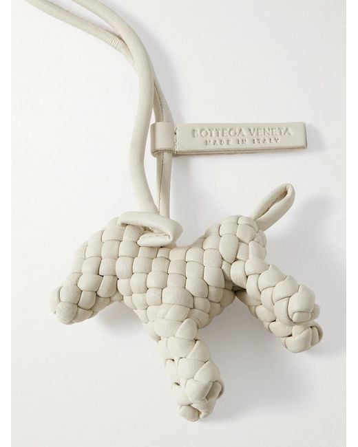 Bottega Veneta Natural Logo-Debossed Intrecciato Leather Bag Charm for men