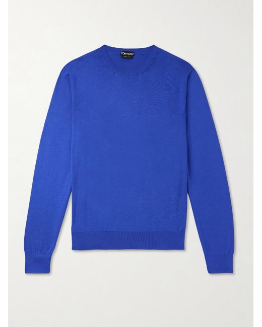 Tom Ford Blue Silk Sweater for men