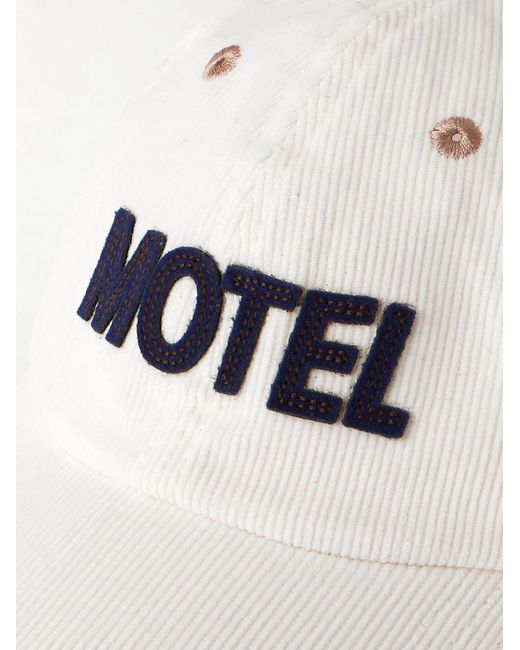 Drake's Natural Motel Appliquéd Cotton-corduroy Baseball Cap for men