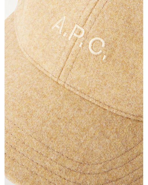 A.P.C. Natural Charlie Logo-Embroidered Wool Baseball Cap for men