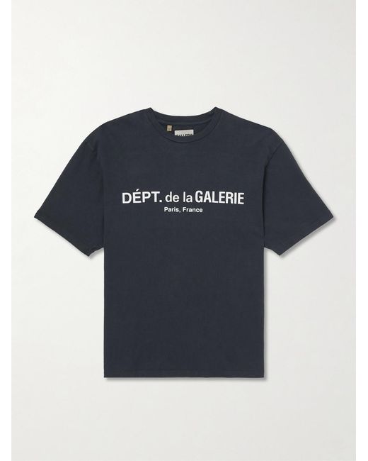 GALLERY DEPT. Blue French Lux Logo-Flocked Cotton-Jersey T-Shirt for men