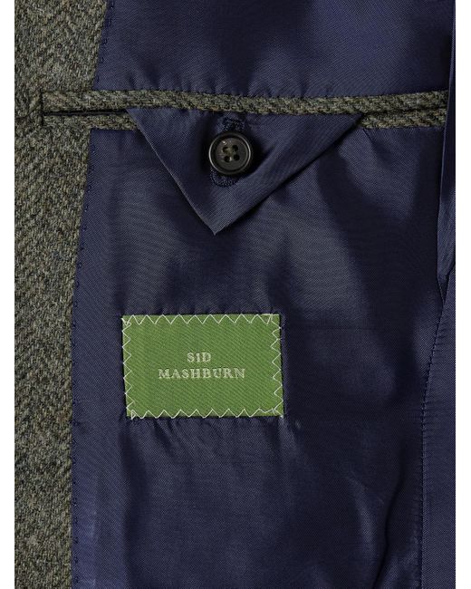 Sid Mashburn Green Kincaid No.3 Slim-Fit Herringbone Wool-Tweed Blazer for men