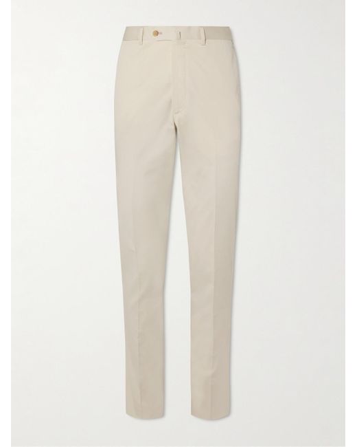 De Petrillo Natural Tapered Cotton-blend Twill Suit Trousers for men