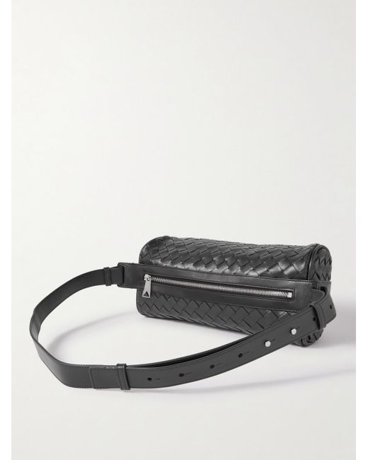 Bottega Veneta Black Intrecciato Leather Belt Bag for men