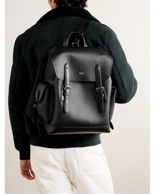 Mulberry Black Heritage Pebble-grain Leather Backpack for men