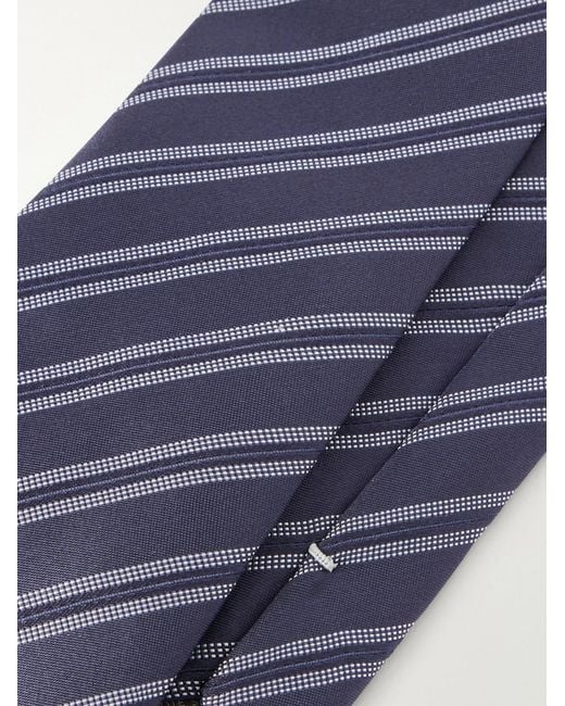 Canali Purple 8Cm Striped Silk Tie for men