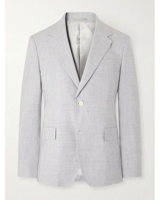 Mr P. Gray Wool And Linen-blend Suit Jacket for men