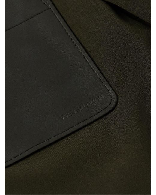 Yves Salomon Green Leather-trimmed Shell Jacket for men