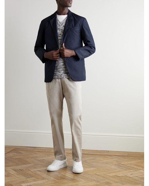Mr P. Blue Padded Recycled-Shell Blazer for men
