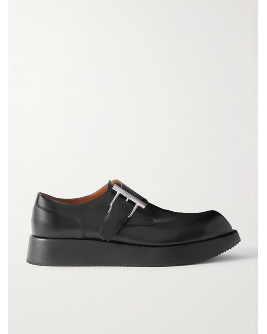 Alexander McQueen Black Leather Monk-Strap Brogues for men