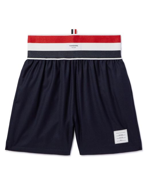 Thom Browne Blue Striped Wool Shorts for men