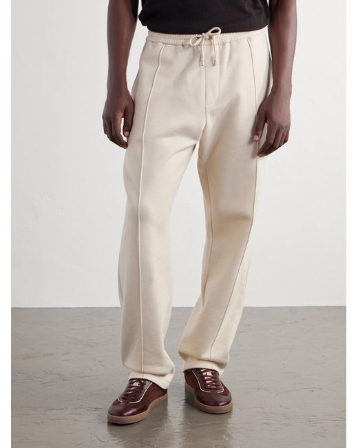 Ralph Lauren White Cotton And Cashmere-blend Drawstring Sweatpants for men