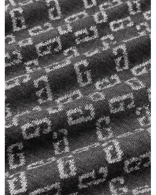 Givenchy Gray Logo-Jacquard Wool-Blend Sweater for men