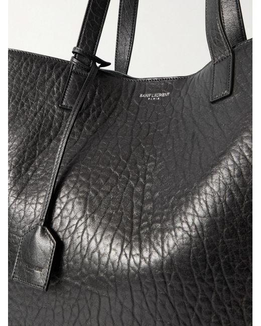 Saint Laurent Black Full-Grain Leather Tote Bag for men
