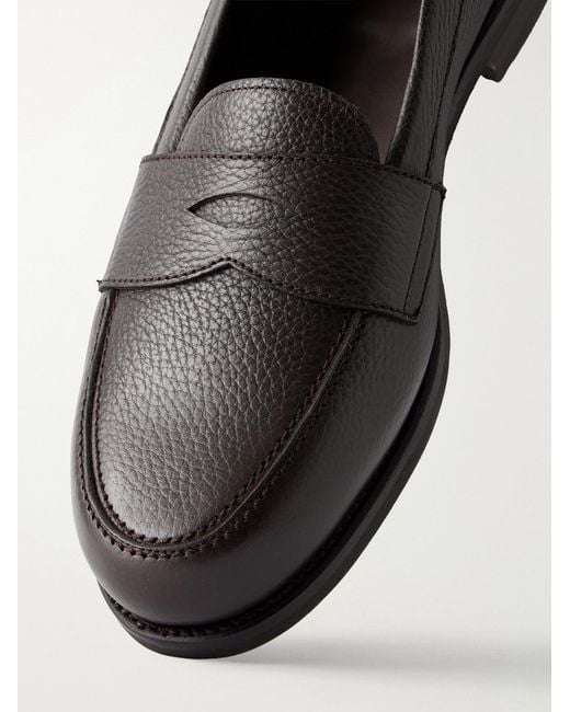 Morjas Brown The Ivy Leather Penny Loafers for men