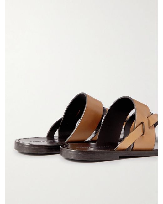 Saint Laurent Brown Culver Leather Sandals for men