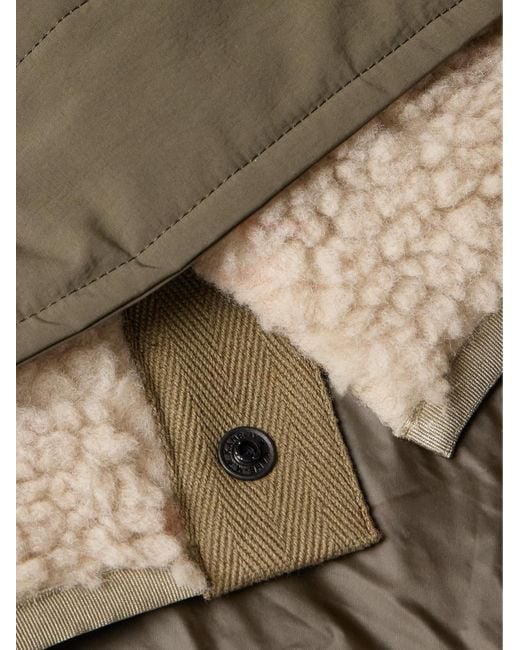 Sacai Natural Shell-trimmed Fleece Half-zip Jacket for men