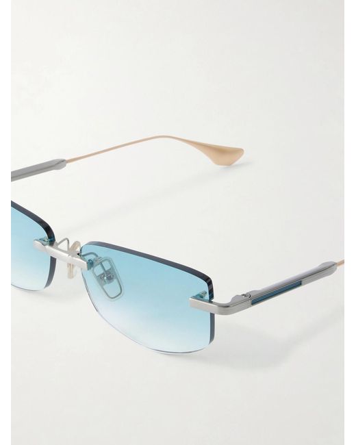 Dita Eyewear Blue Trysim.75 Square-Frame And-Tone Titanium Sunglasses for men