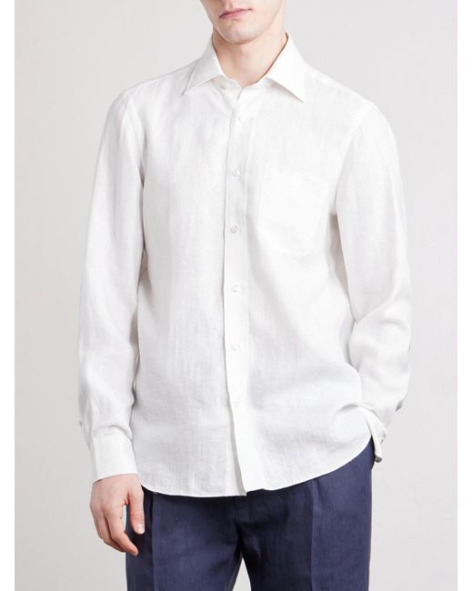 Linen Shirt di Rubinacci in White da Uomo