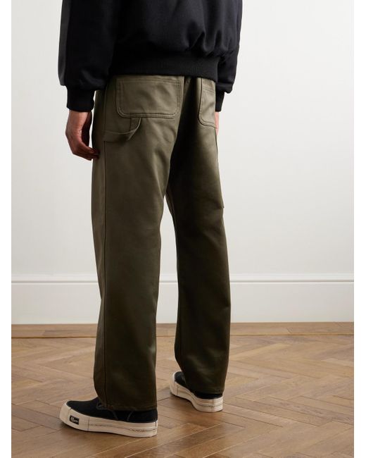 Monitaly Green Straight-leg Cotton-sateen Trousers for men