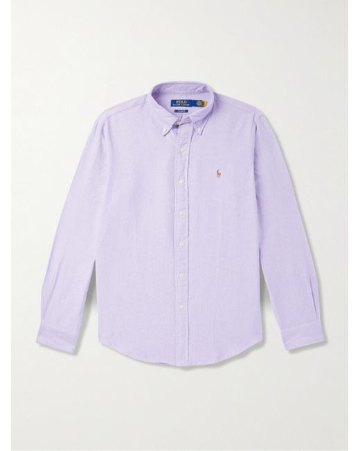 Polo Ralph Lauren Purple Button-Down Collar Cotton Oxford Shirt for men