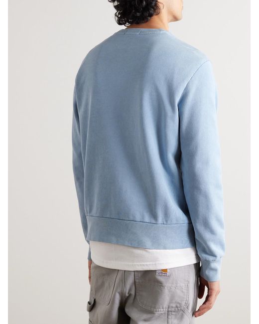 Polo Ralph Lauren Blue Logo-embroidered Cotton-blend Jersey Sweater for men