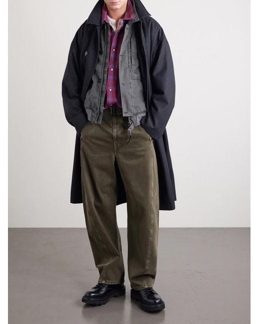 C P Company Gray Panama-r Canvas Bomber Jacket for men