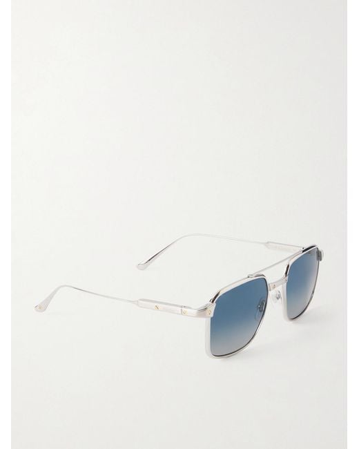 Cartier Blue Santos De Cartier Aviator-Style-Tone Sunglasses for men