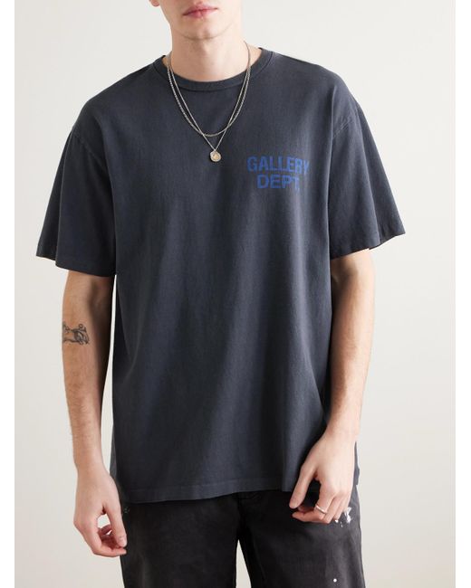 GALLERY DEPT. Blue Souvenir Logo-Print Cotton-Jersey T-Shirt for men