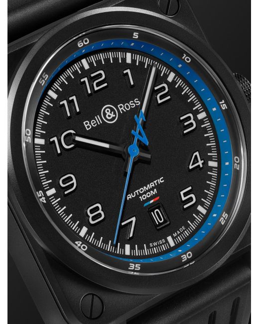 Bell & Ross Black Br 03-92 A522 Limited Edition Automatic 42mm Ceramic And Rubber Watch, Ref. No.br0392-a522-ce/srb for men