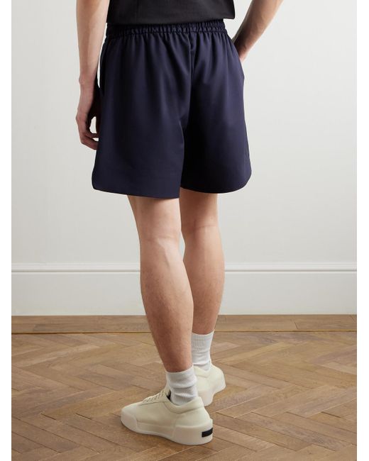 Fear Of God Blue Straight-Leg Canvas Drawstring Shorts for men