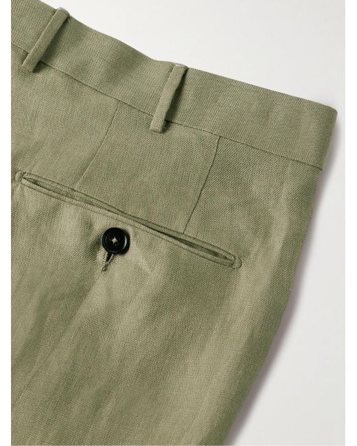 Zegna Schmal geschnittene Anzughose aus "Oasi Lino"-Twill in Green für Herren