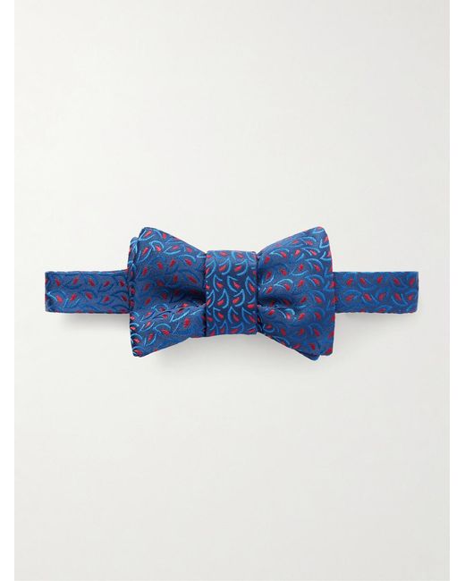 Charvet Blue Silk-Jacquard Bow-Tie for men