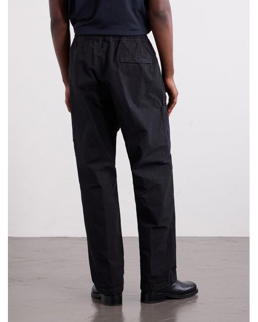Stone Island Blue Wide-Leg Cotton Ripstop Cargo Trousers for men
