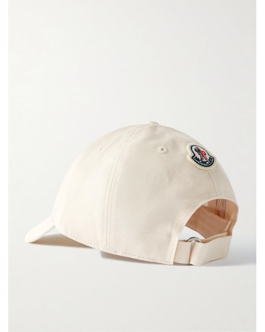 Moncler Natural Logo-embellished Cotton-gabardine Baseball Cap for men