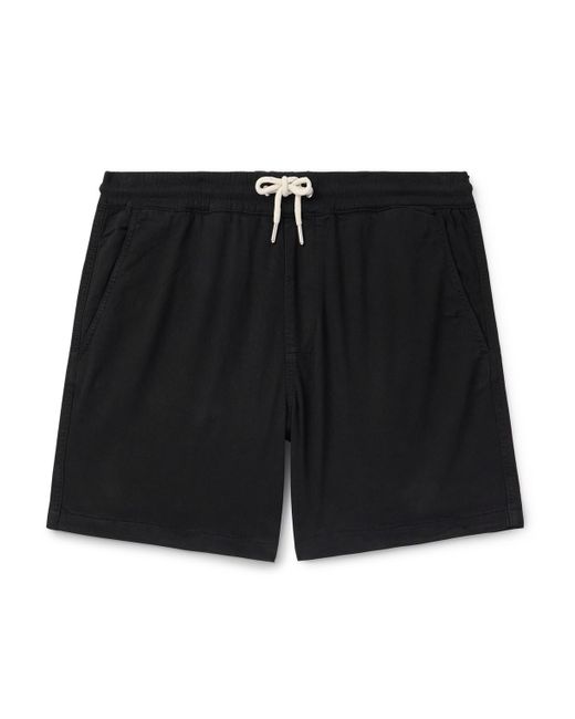 NN07 Black Gregor Straight-Leg Tencel Lyocell And Lenzing Ecovero-Blend Twill Drawstring Shorts for men