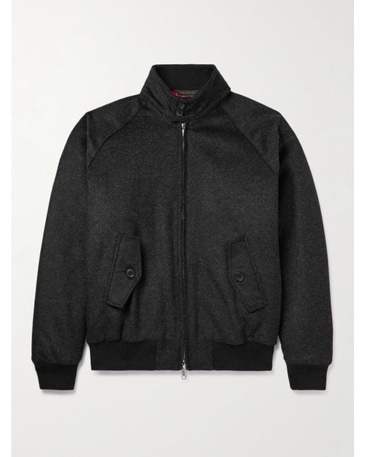 Baracuta Black G9 Af Melton Wool-blend Harrington Jacket for men
