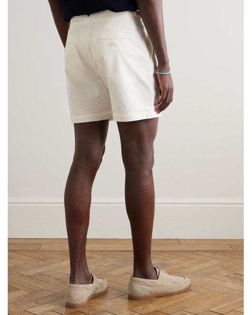 Orlebar Brown Natural Bulldog Slim-Fit Cotton-Blend Twill Shorts for men