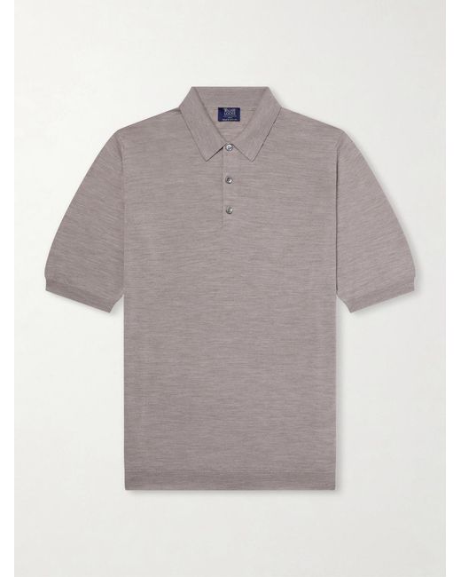 William Lockie Gray Merino Wool Polo Shirt for men