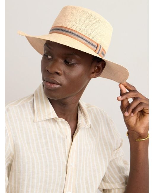 Loro Piana Natural Naoki Webbing-Trimmed Straw Hat for men