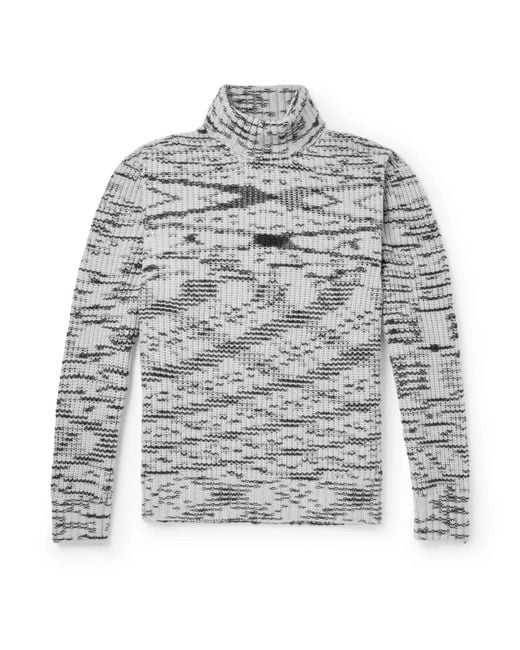 Mr P. Gray Space-Dyed Merino Wool Rollneck Sweater for men