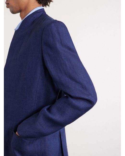 Sease Blue Ellen Linen And Cotton-blend Blazer for men