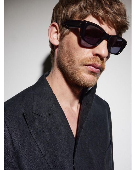 Jacques Marie Mage Black Corniche Square-Frame Acetate Sunglasses for men