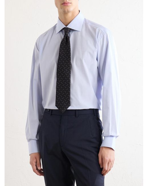 Brioni Blue Cotton Shirt for men