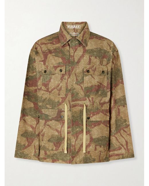 MANAAKI Natural Niha Camouflage-Print Denim Jacket for men