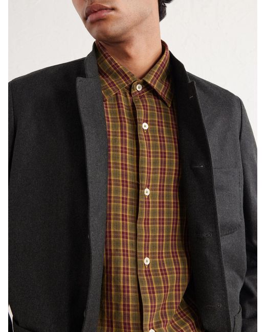 Massimo Alba Brown Boxy Checked Cotton Shirt for men