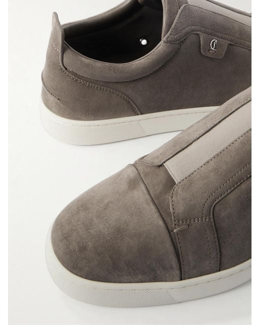 Christian Louboutin Brown St Louis Suede Slip-On Sneakers for men