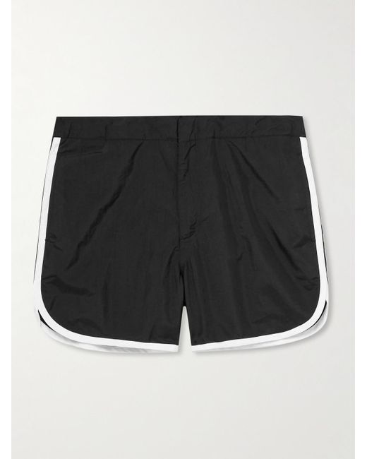 Mr P. Black Straight-leg Mid-length Swim Shorts for men